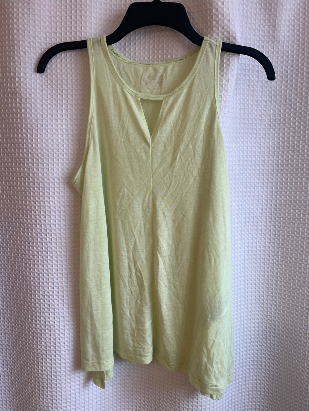 Calvin Klein Performance Neon Lime V-Notch Sleeveless Tank—726-004